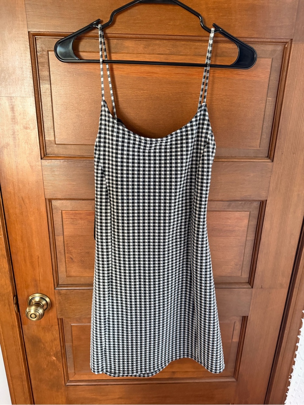 TOPSHOP BLACK GINGHAM MINI DRESS